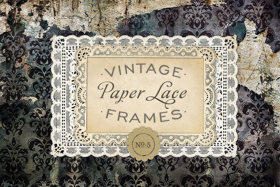 Vintage Paper Lace Frames No. 5 in Objects - product preview 8