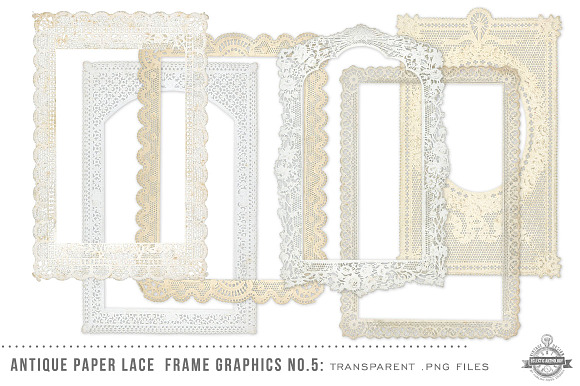 Vintage Paper Lace Frames No. 5 in Objects - product preview 1