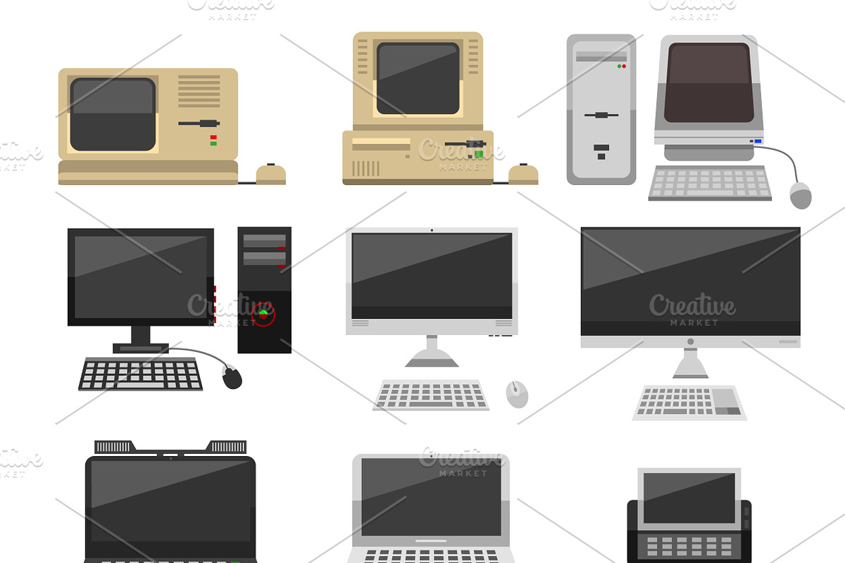 Computer technology vector evolution in Illustrations - product preview 8