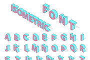 Isometric alphabet typography text