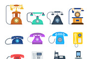 Vector vintage telephones isolated
