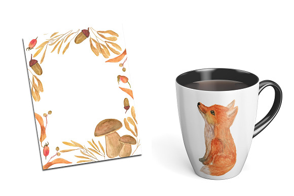 FoXy watercolor clipart in Illustrations - product preview 3