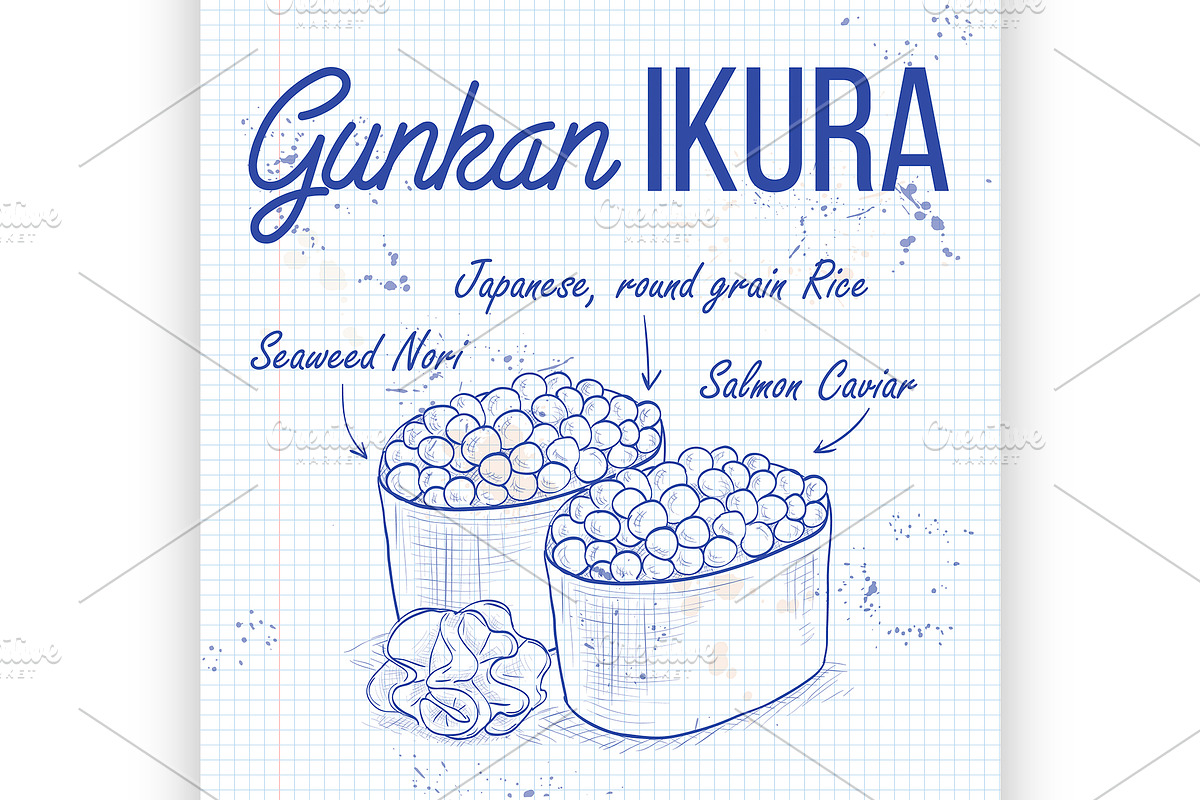 Sketch Gunkan Ikura in Illustrations - product preview 8