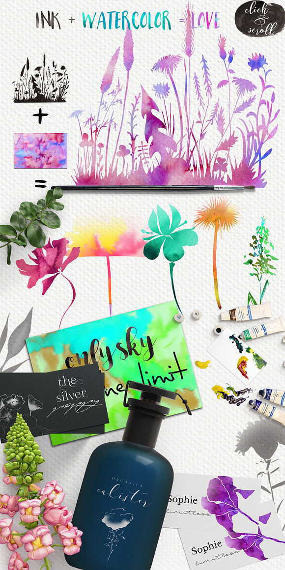 Hand-Inked Floral Pack: 118 elements in Illustrations - product preview 3