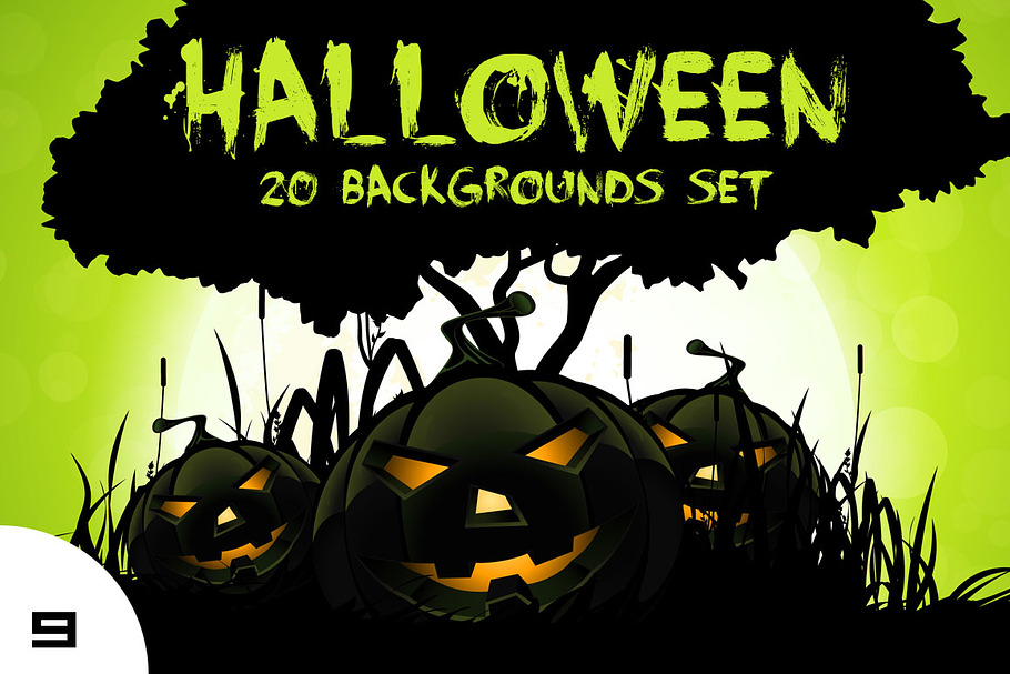 Halloween Backgrounds Set in Illustrations - product preview 8