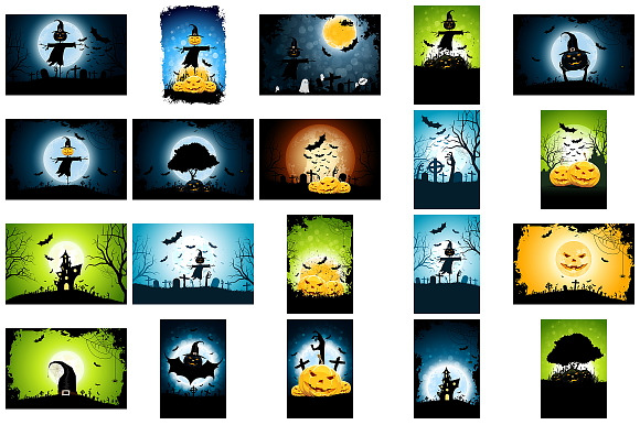 Halloween Backgrounds Set in Illustrations - product preview 1