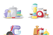 Kitchen tools collection vector