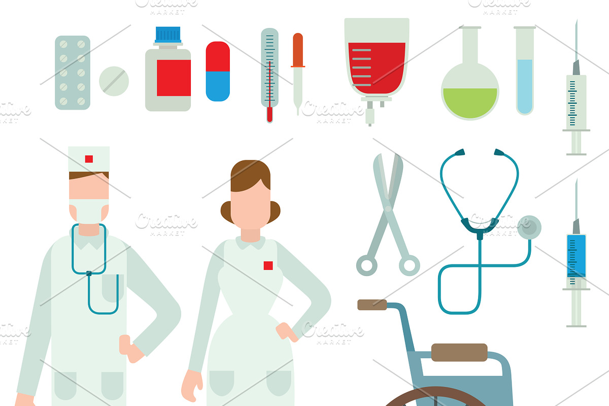 Vector ambulance doctors icons in Illustrations - product preview 8