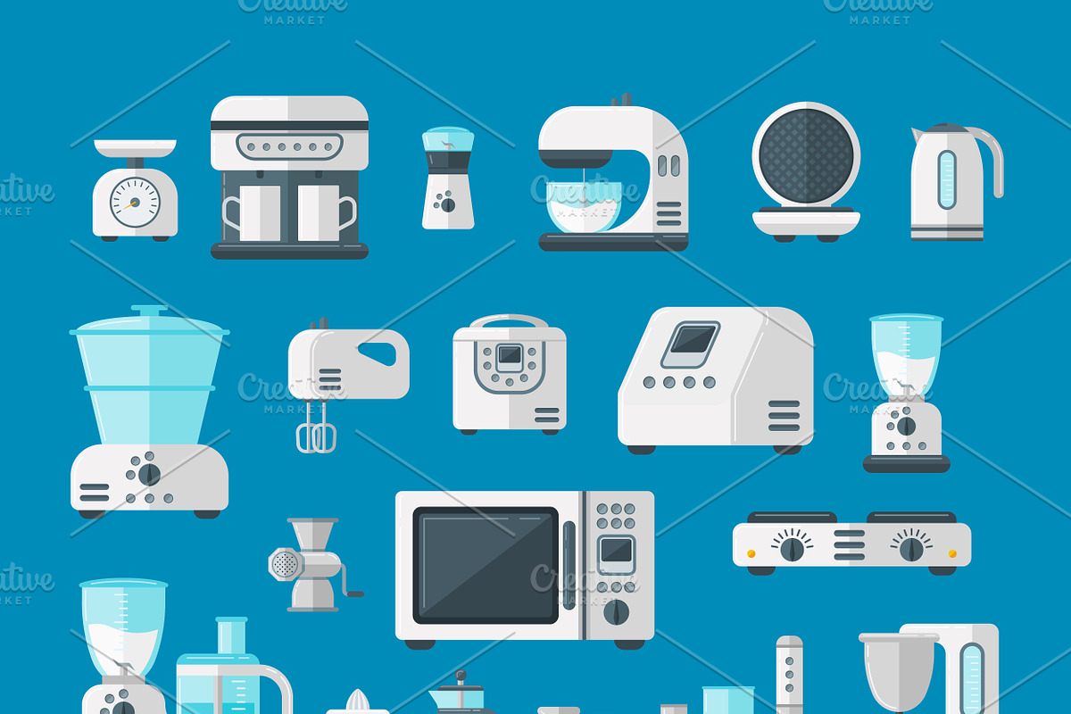 Home appliances vector set in Illustrations - product preview 8