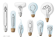 Idea inspiration lamps vector