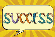 Success, letters business people