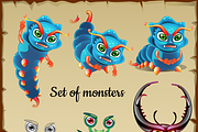 Set of menacing insects - monsters