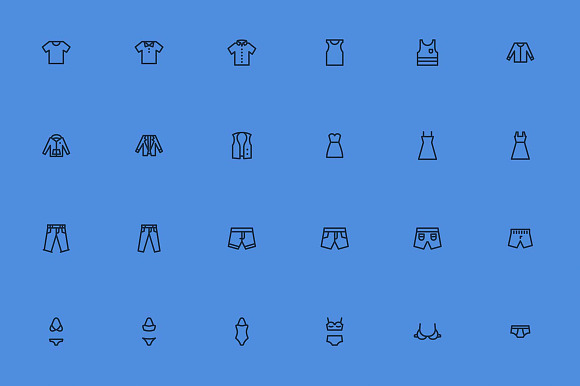 80 Clothing Icons in Graphics - product preview 1