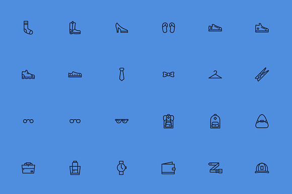80 Clothing Icons in Graphics - product preview 2