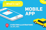 Mobile app | 8 vector illustrations