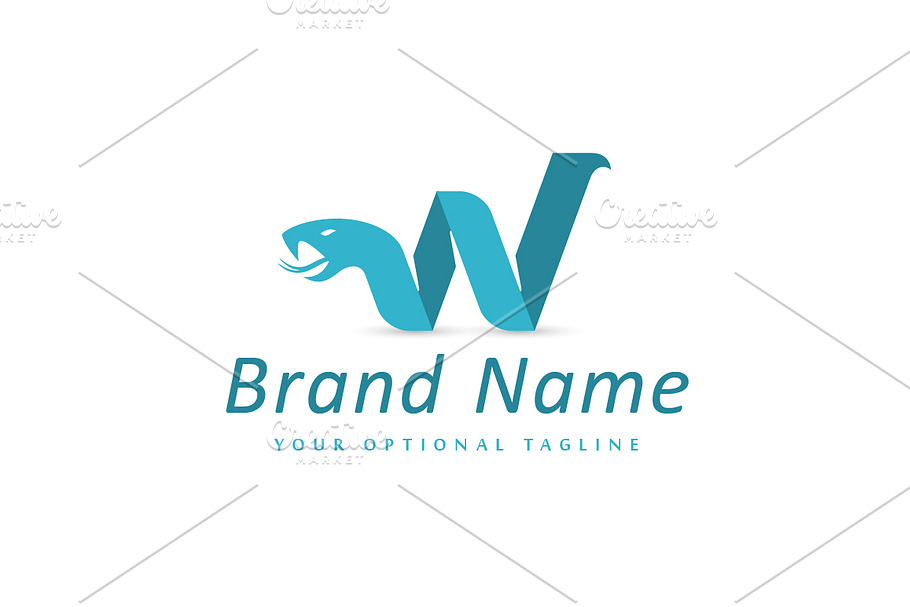 W Abstract Snake Logo in Logo Templates - product preview 8