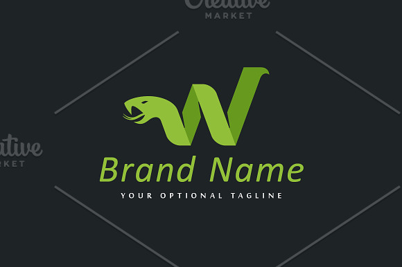 W Abstract Snake Logo in Logo Templates - product preview 1
