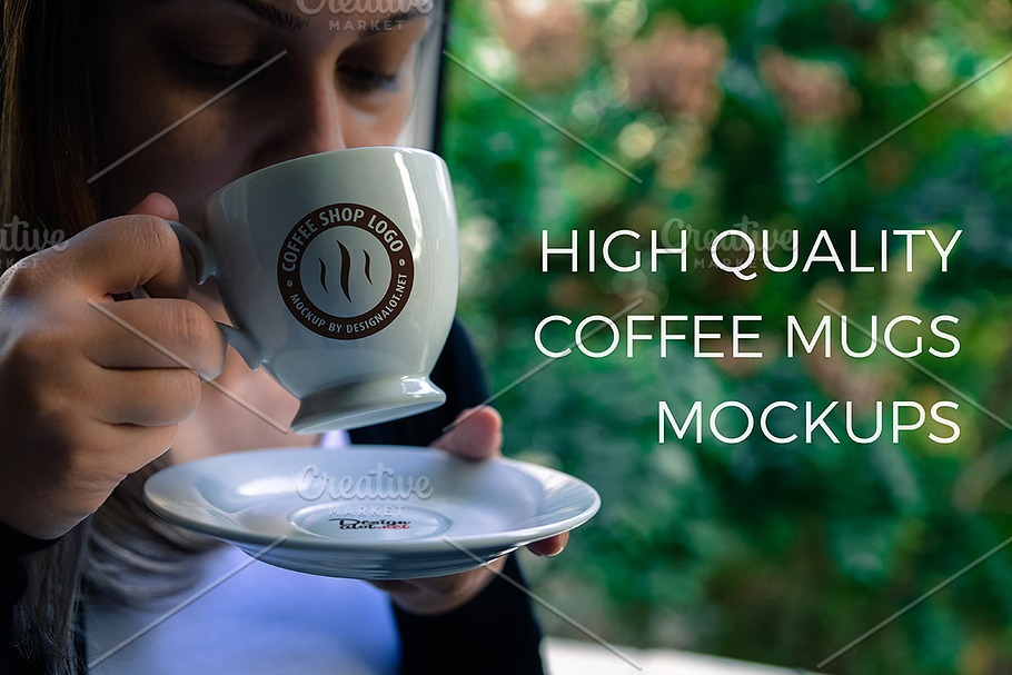 Models with Coffee Mugs Mockups Pack