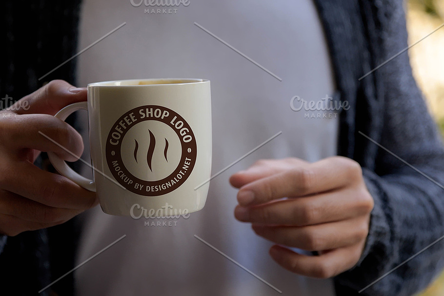 Man Holding Coffee Mug Mockup #2