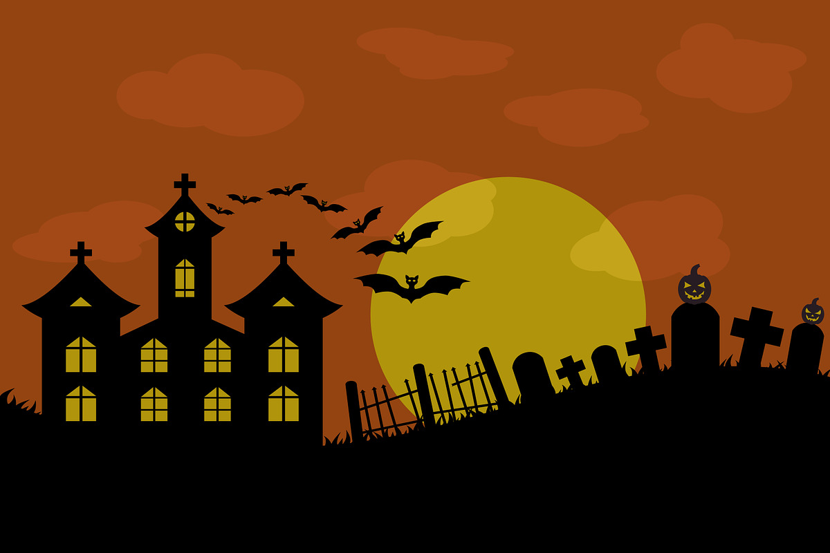 background halloween cemetery in Illustrations - product preview 8
