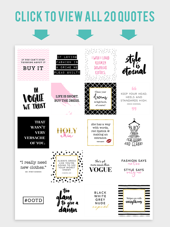 Ultimate Fashionista's Quotes Bundle in Instagram Templates - product preview 1