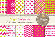 Valentine's Day Hearts Digital Paper