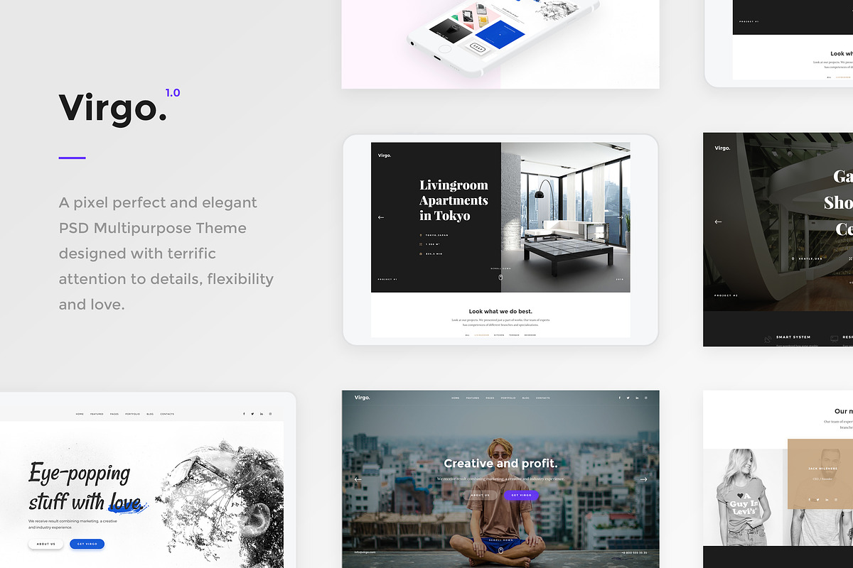 Virgo - PSD Multipurpose Template in Landing Page Templates - product preview 8