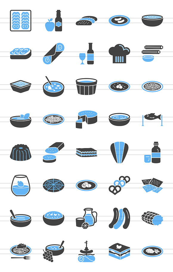 40 Cuisine Blue & Black Icons in Icons - product preview 1