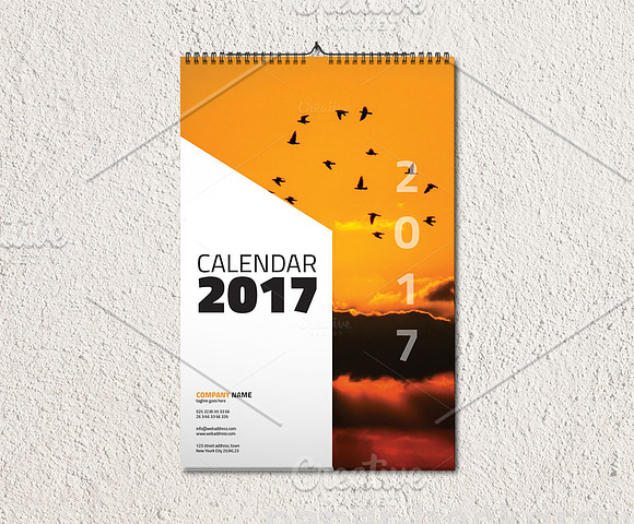 Wall Calendar 2017 V2 in Stationery Templates - product preview 1