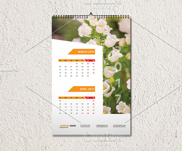 Wall Calendar 2017 V2 in Stationery Templates - product preview 2