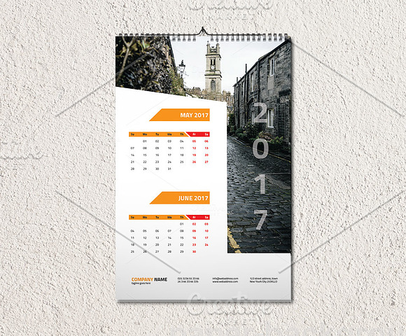 Wall Calendar 2017 V2 in Stationery Templates - product preview 3
