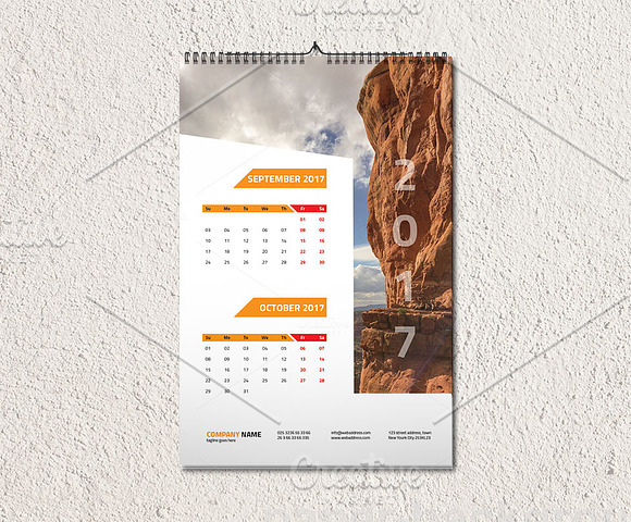 Wall Calendar 2017 V2 in Stationery Templates - product preview 5