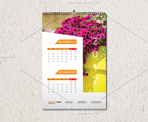 Wall Calendar 2017 V2 in Stationery Templates - product preview 6