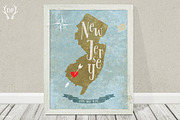 New Jersey state art printable