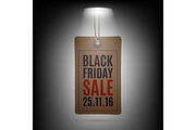 Black Friday illuminated price tag.