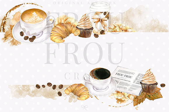 Coffee Watercolor Clipart in Illustrations - product preview 1