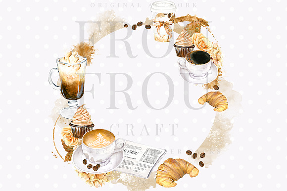 Coffee Watercolor Clipart in Illustrations - product preview 3