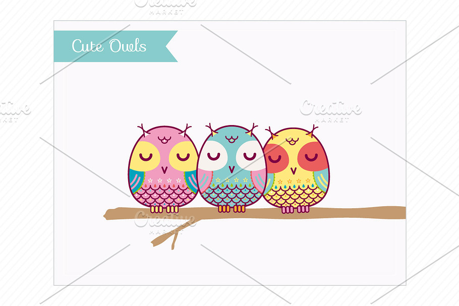 Clip Art - Cute Owls