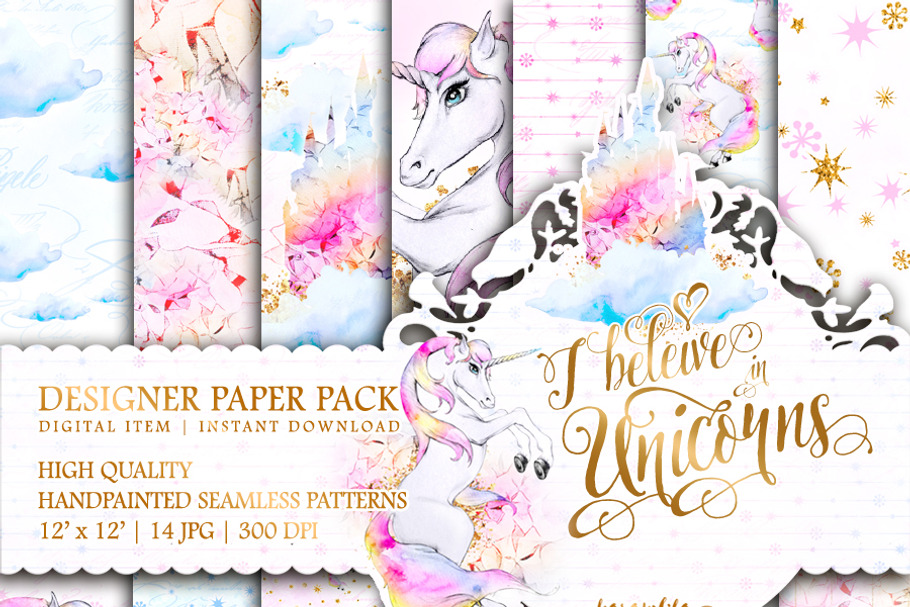 Unicorn Seamless Patterns in Patterns - product preview 8