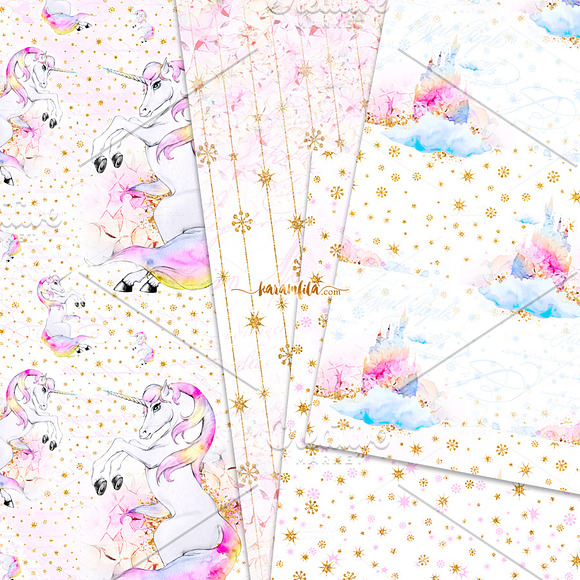 Unicorn Seamless Patterns in Patterns - product preview 2