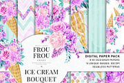 Ice Cream Bouquet Digital Paper Pack