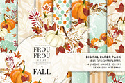 Watercolor Fall Autumn Paper Pack