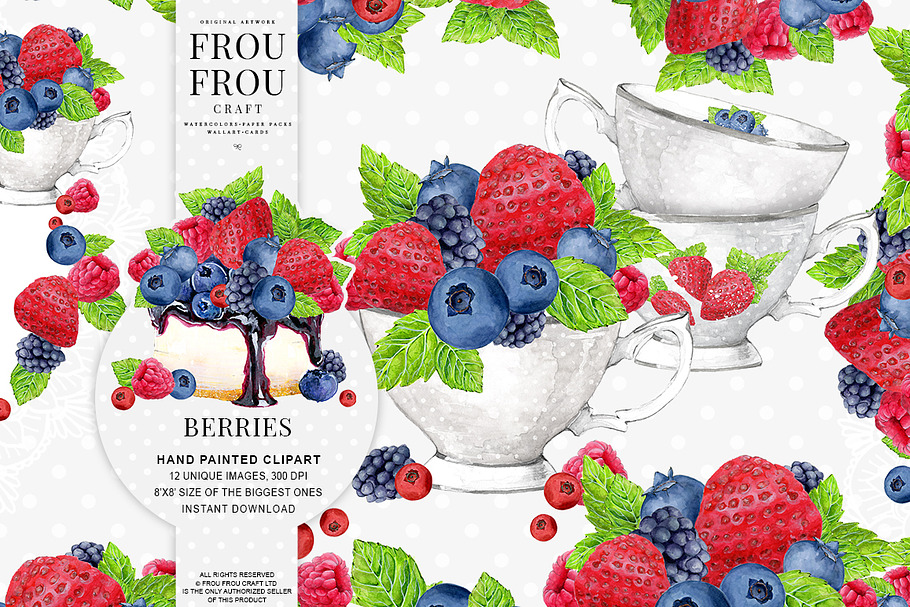 Watercolor Berries Clipart