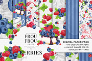 Berries Watercolor Designer Papers