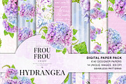 Watercolor Floral Hydrangea Patterns