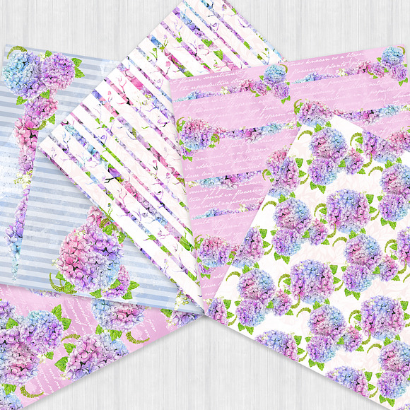 Watercolor Floral Hydrangea Patterns in Patterns - product preview 3