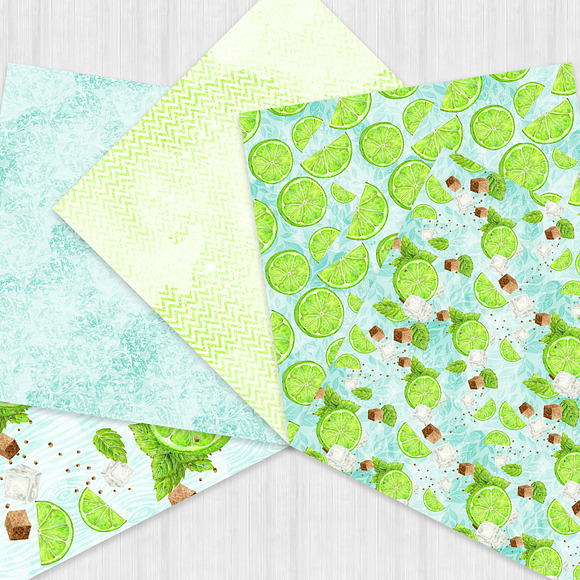Watercolor Drinks Mojito Paper Pack in Patterns - product preview 1