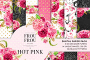Watercolor Pink Floral Paper Pack