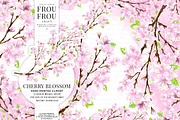 Cherry Blossom Watercolor Clipart