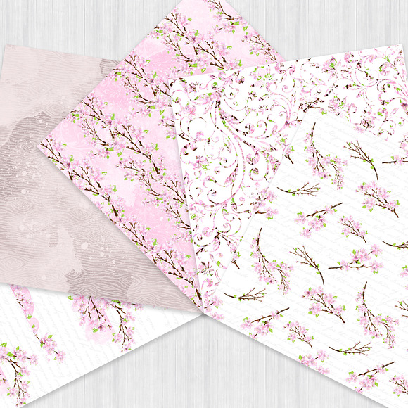 Cherry Blossom Watercolor Paper Pack in Patterns - product preview 1